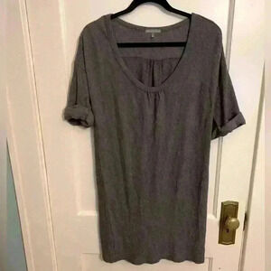 JAMES PERSE Grey Ribbed style 3/4 Sleeves Shirtdress, Womens Size 2 (medium)